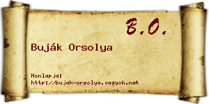 Buják Orsolya névjegykártya
